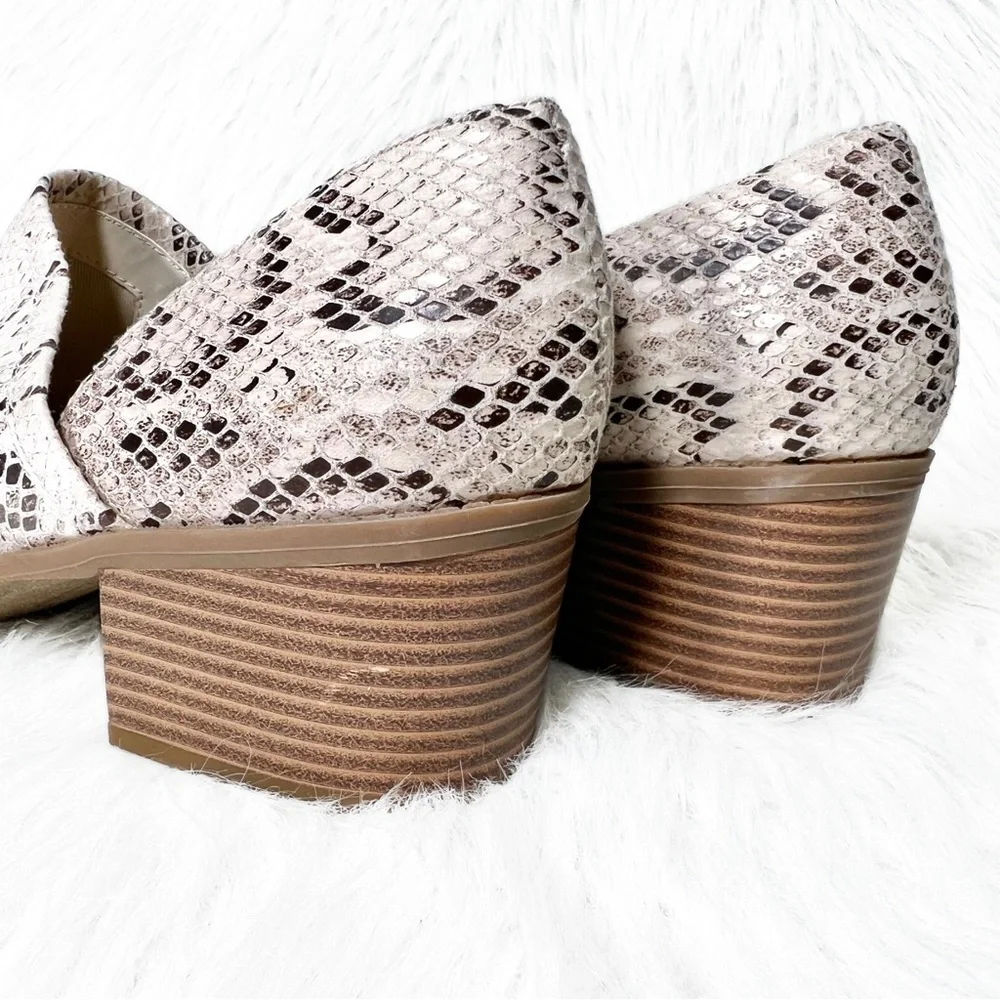 Crown Vintage Snake Beige Brown Black D ‘Orsay Slip On Shootie Ankle Booties 10